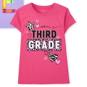 Third Grade Graphic Tee! Children’s Place Pink T-shirt Back to School 3rd Grade